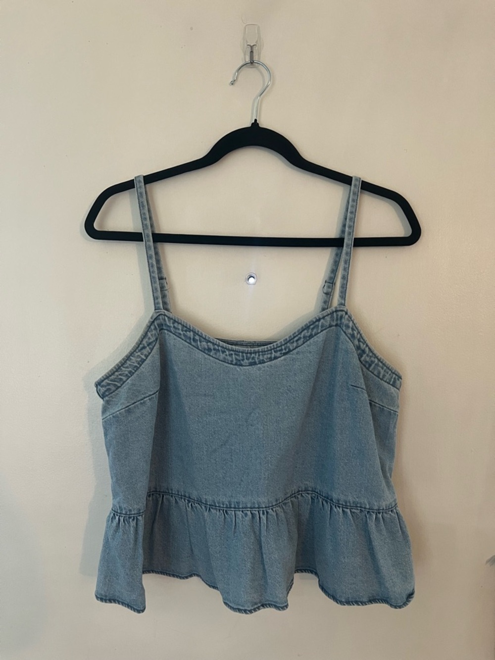 Madewell Light Wash Denim Peplum Tank